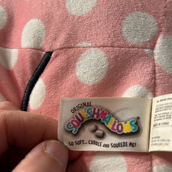 Minnie Mouse Pink & Gray w/ White polka Dots Original SqiushMallow Super Soft - Picture 10 of 11